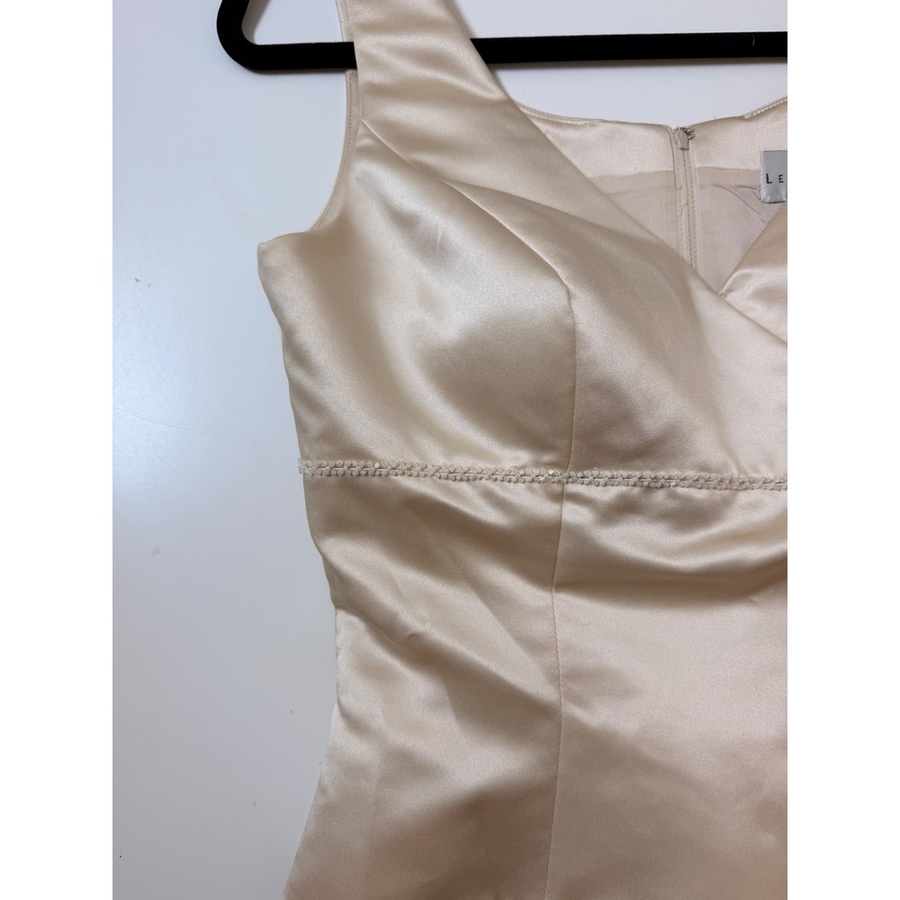 Bill Levkoff Satin Top Women Size 10 Champagne Excellent Beaded Formal Corset - Picture 6 of 8